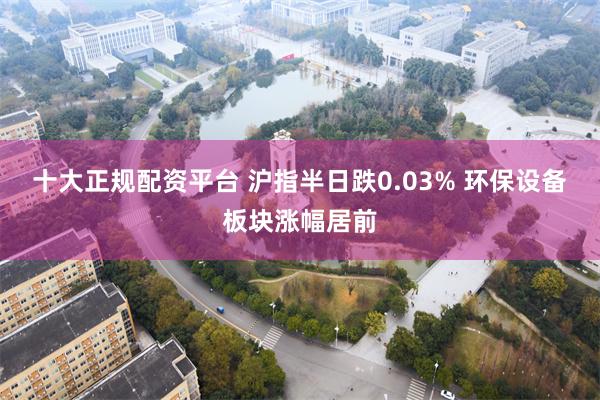 十大正规配资平台 沪指半日跌0.03% 环保设备板块涨幅居前