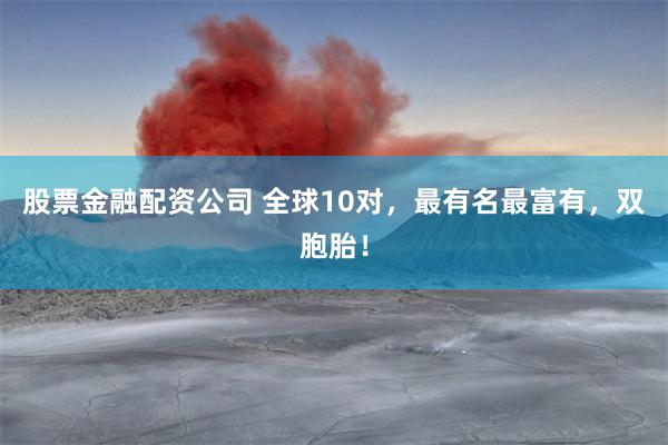 股票金融配资公司 全球10对，最有名最富有，双胞胎！